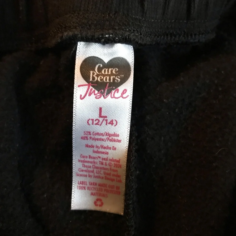 Justice x Care Bears Black Rainbow Heart Joggers for Kids